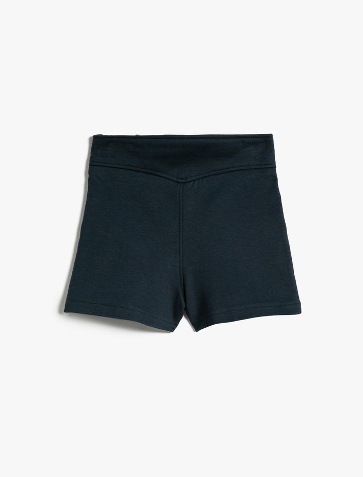 Kız Çocuk Şort Etek Düğme Detaylı Kruvaze