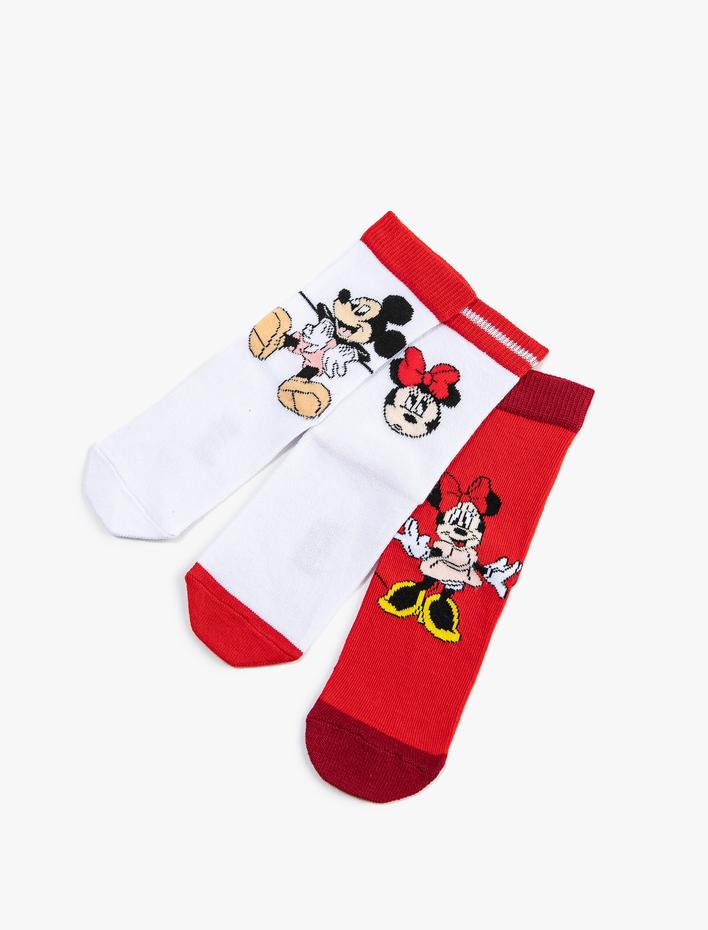 Kız Çocuk Mickey ve Minnie Mouse Çorap Seti Lisanslı 3’lü