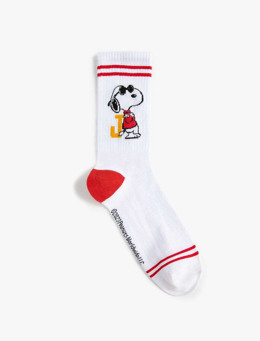  Erkek Snoopy Soket Çorap Lisanslı İşlemeli