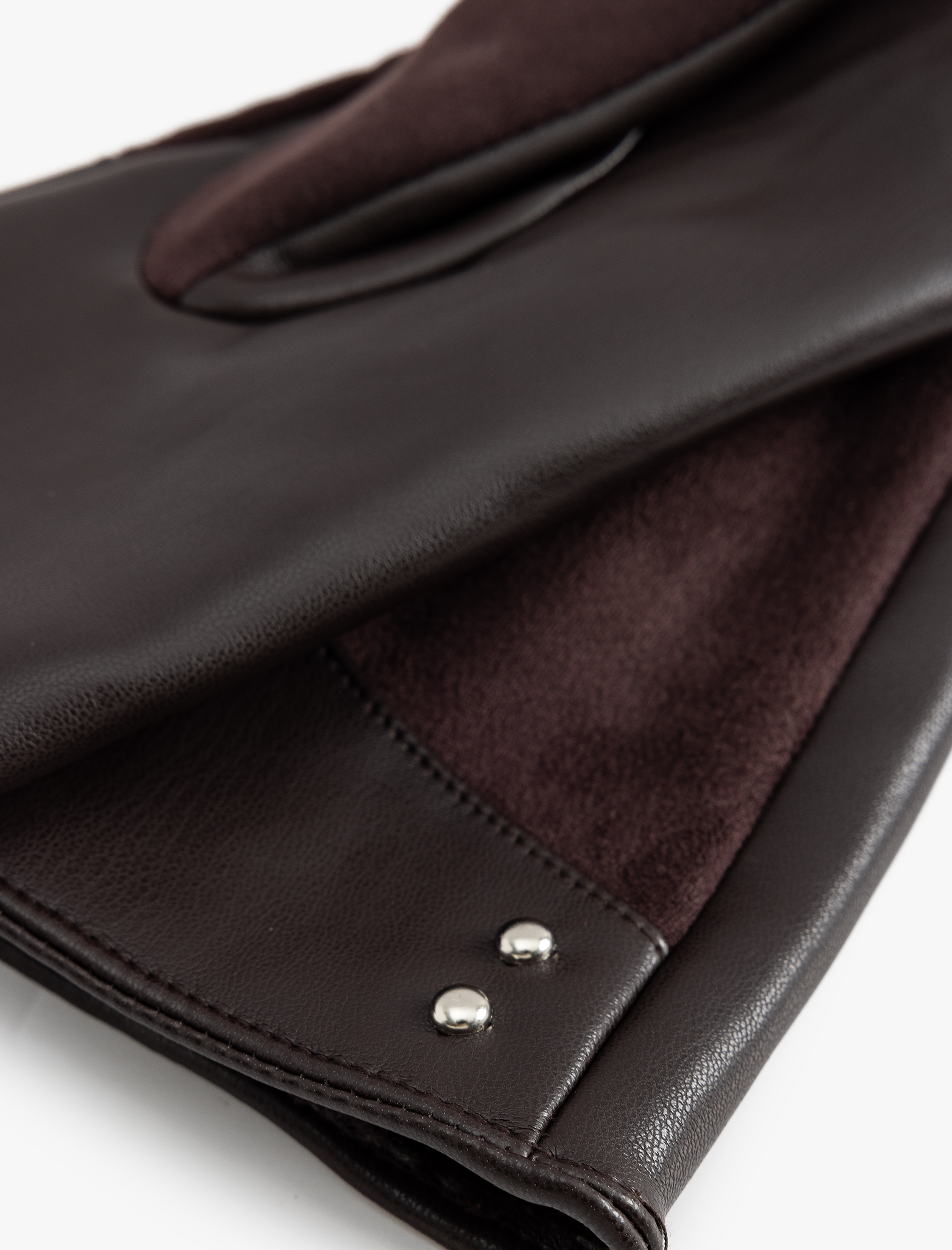  Kadın Suni Deri Eldiven Metal Aksesuarlı