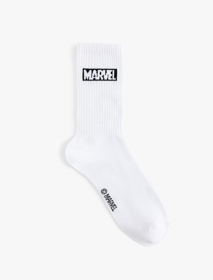  Erkek Marvel Soket Çorap Lisanslı Pamuk Karışımlı