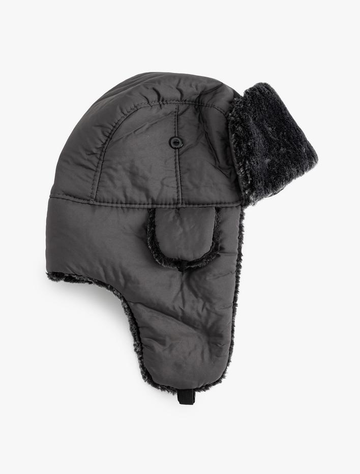 Erkek Pilot Şapka İçi Suni Kürklü