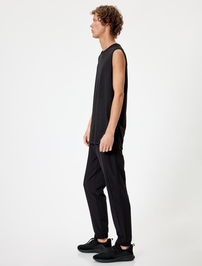  Spor Atlet Arkası Baskılı Kolsuz Bisiklet Yaka