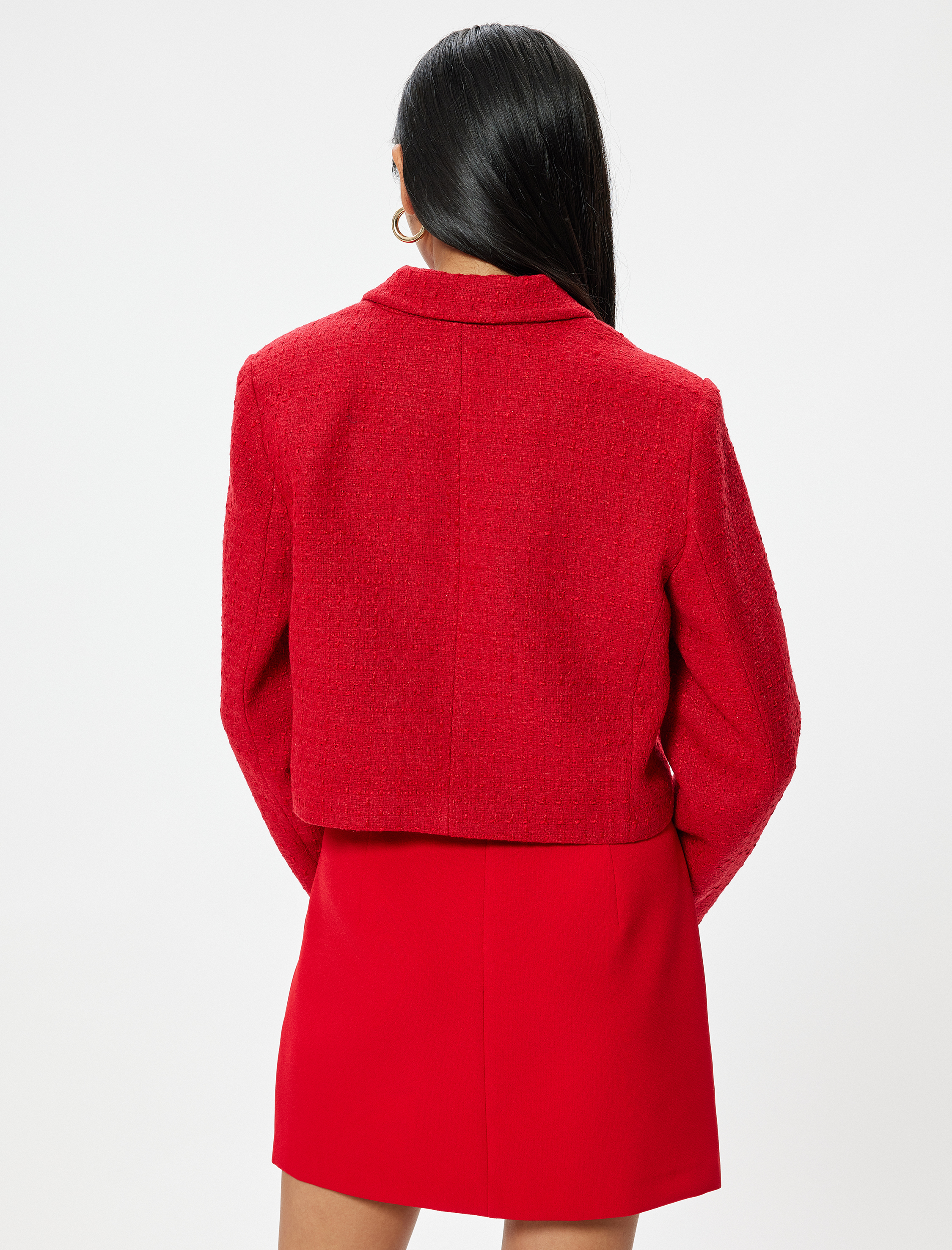   Kısa Tüvit Blazer Ceket Kruvaze