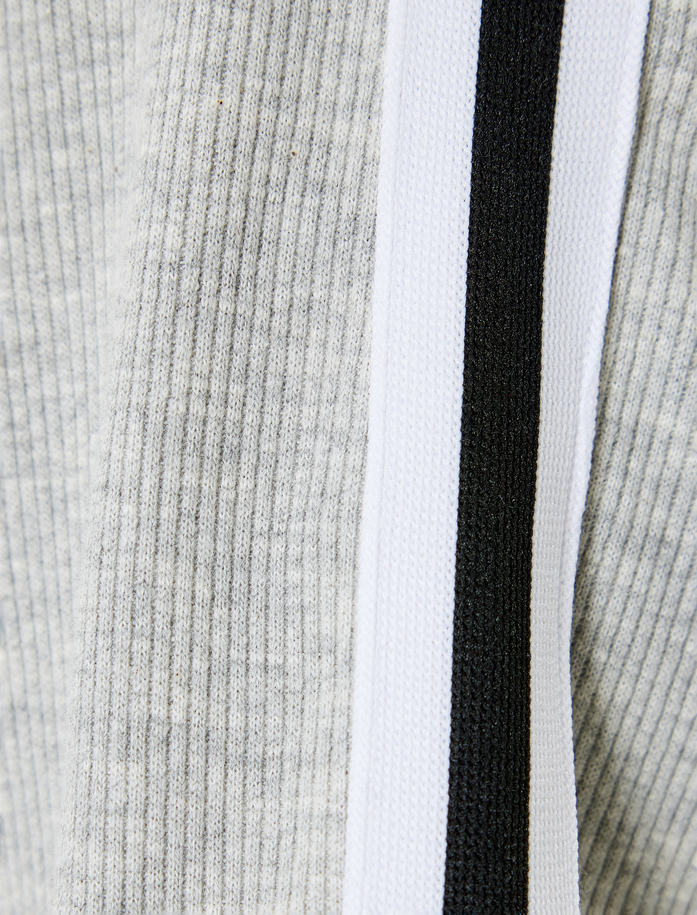   Kısa Kollu Tişört Dokulu Bisiklet Yaka Dar Kalıp Şerit Detaylı Pamuk Karışımlı