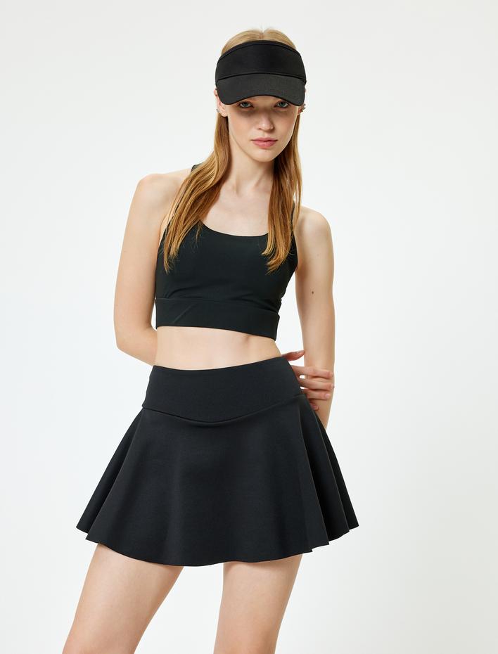  Scuba Tenis Eteği Şortlu Yüksek Bel Ekstra Mini Slim Fit