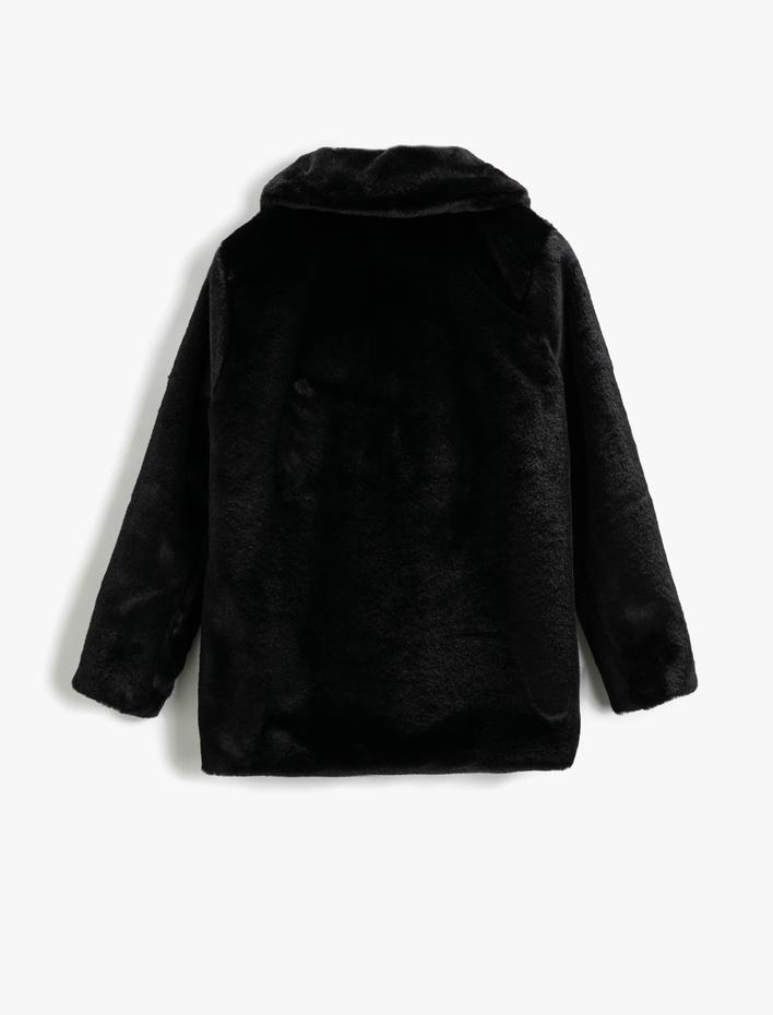 Kız Çocuk Suni Kürk Kaban Bebe Yaka