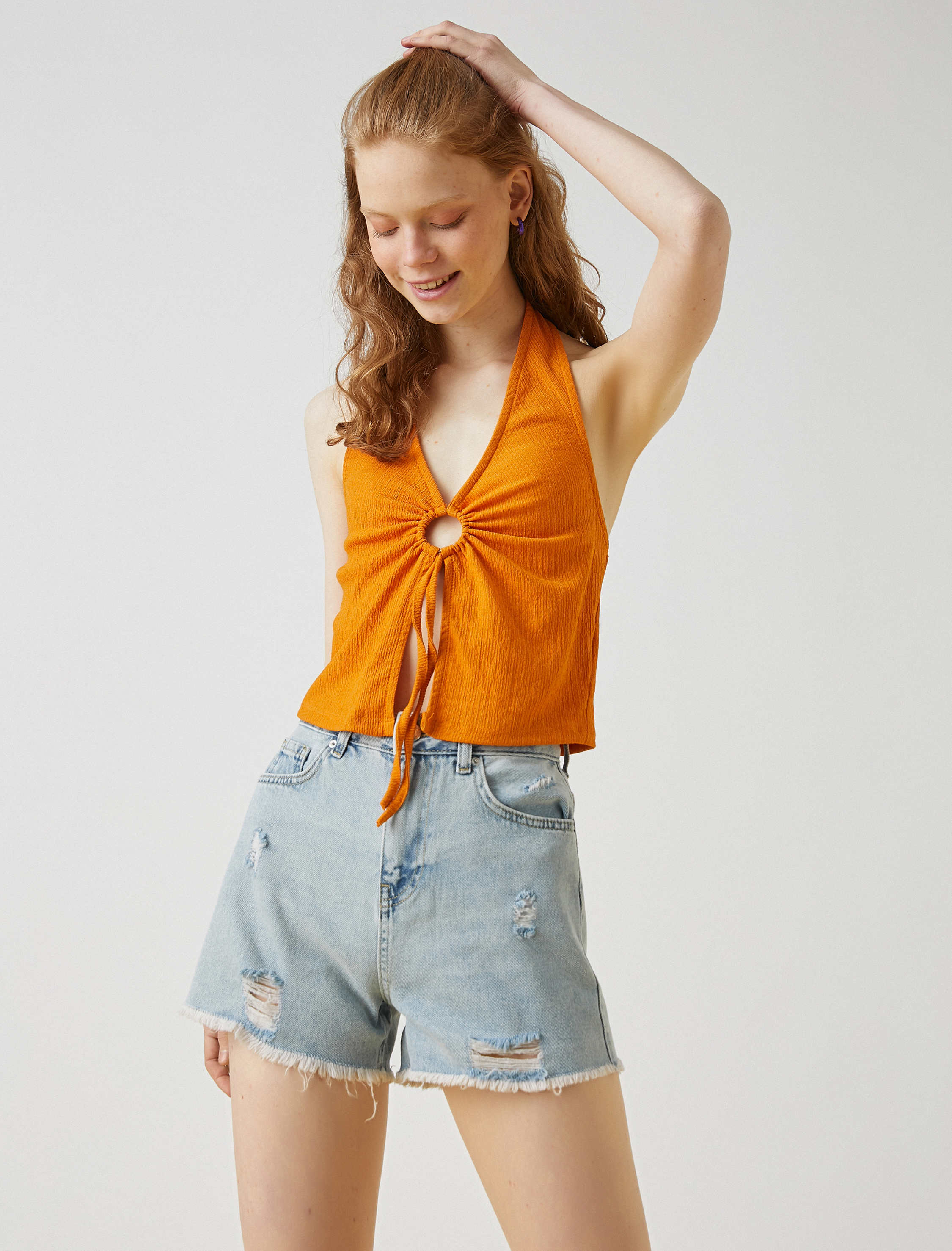   Yüksek Bel Kot Şort