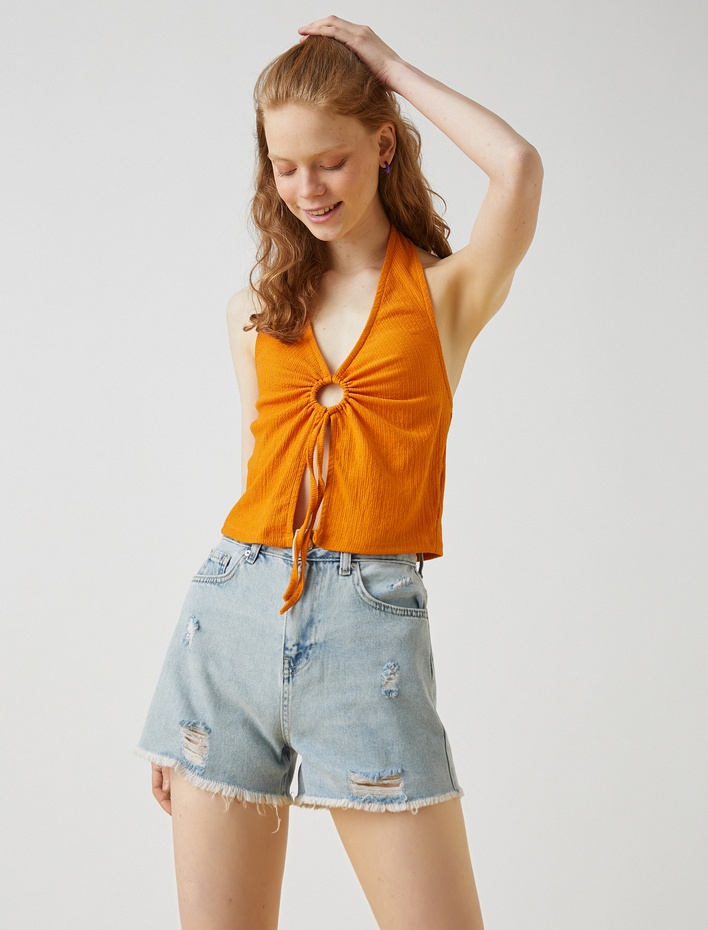  Yüksek Bel Kot Şort