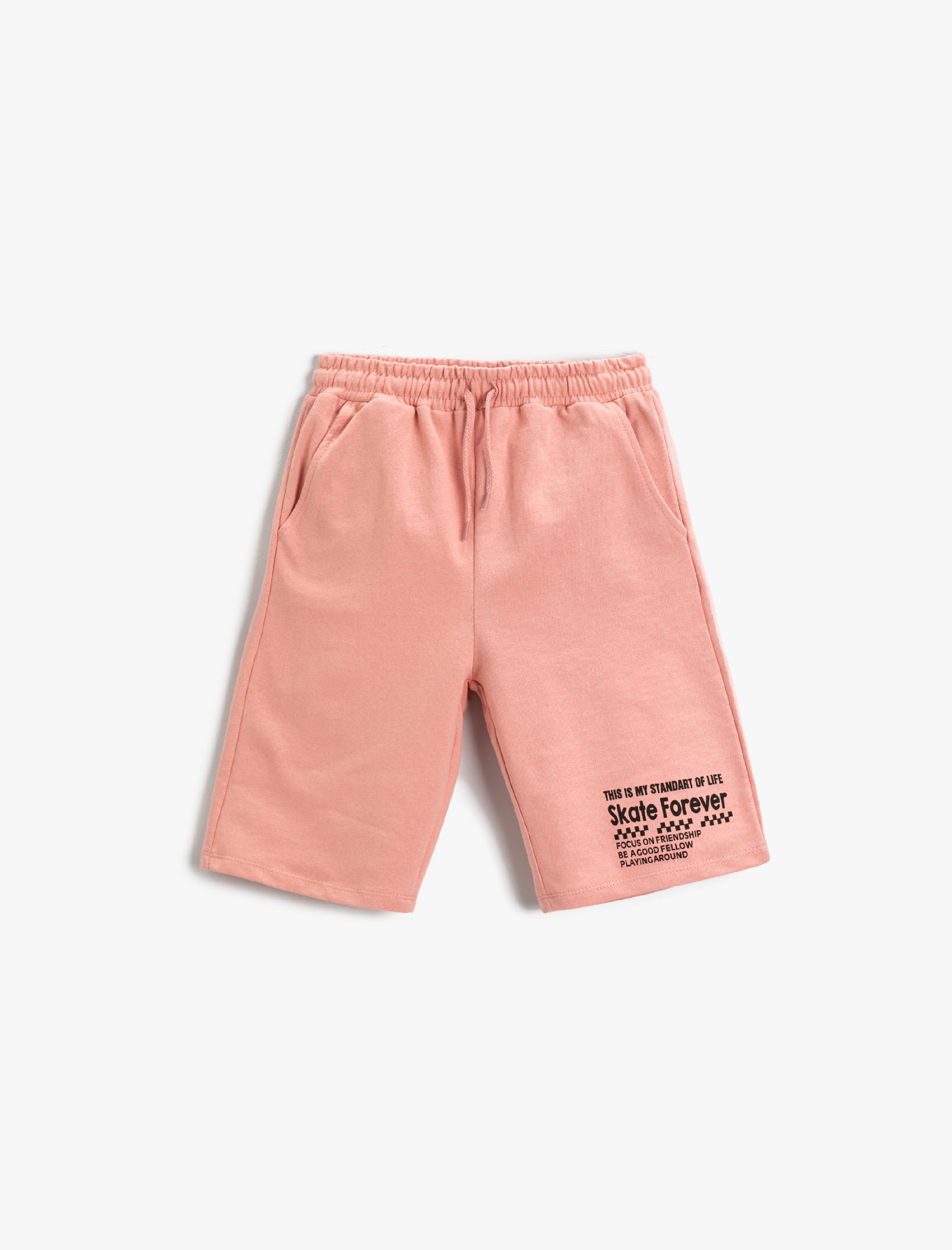  Erkek Çocuk Baskılı Şort Beli Lastikli Diz Üstü Pamuklu