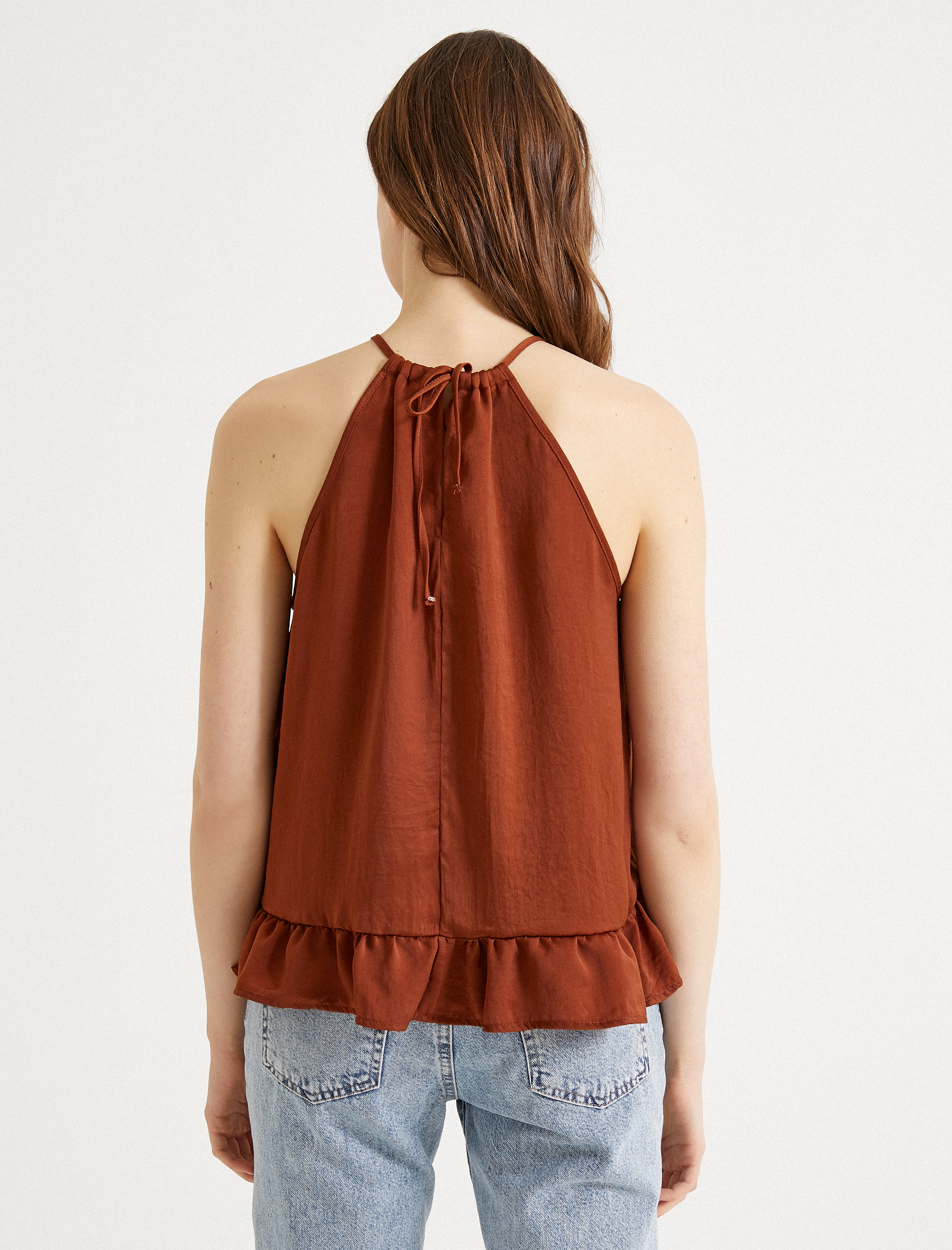   Halter Yaka Atlet Fırfırlı Tanktop