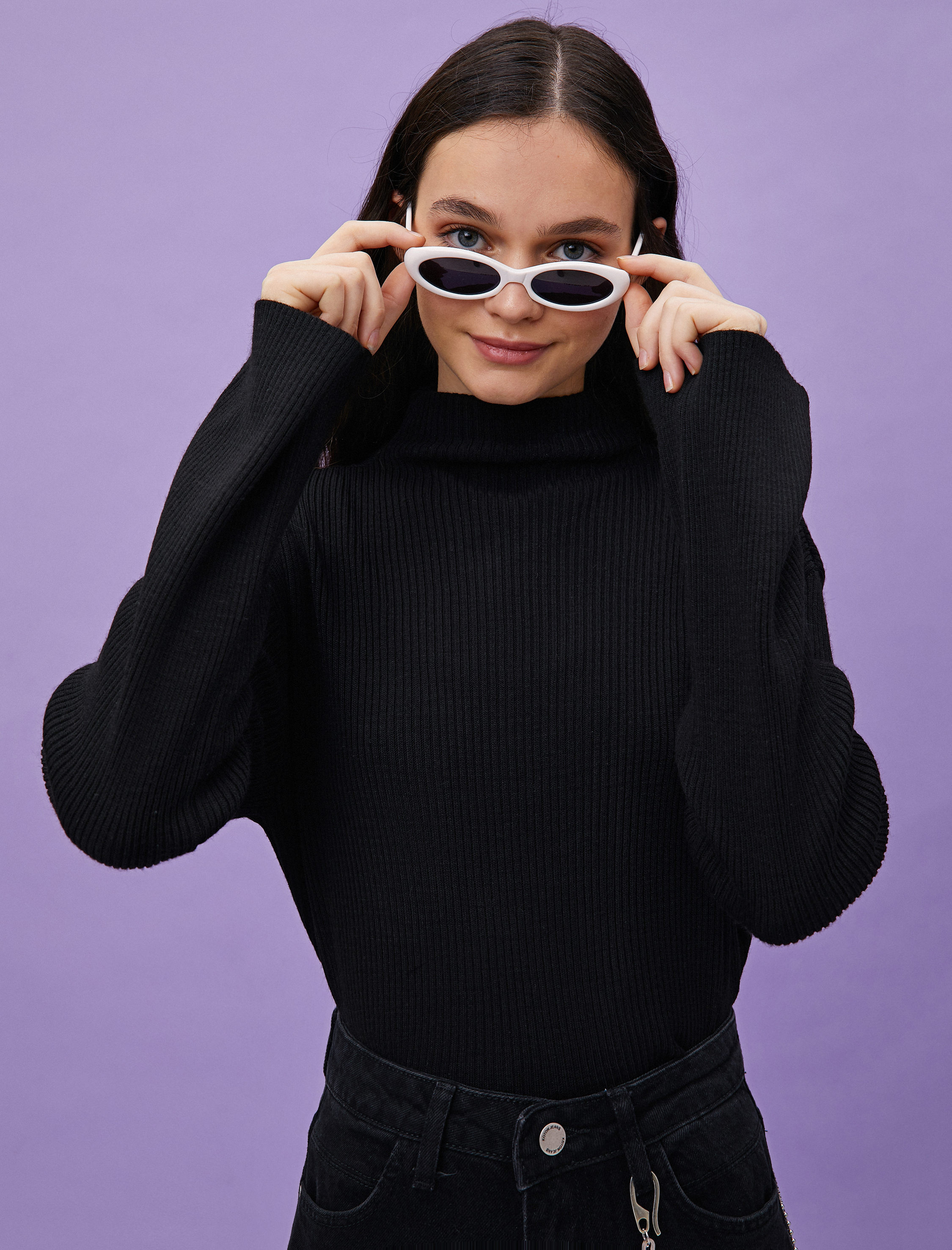   Dik Yaka Uzun Kollu Triko Kazak