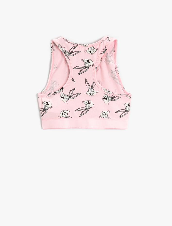 Kız Çocuk Bugs Bunny Baskılı Atlet Crop Lisanslı Pamuklu