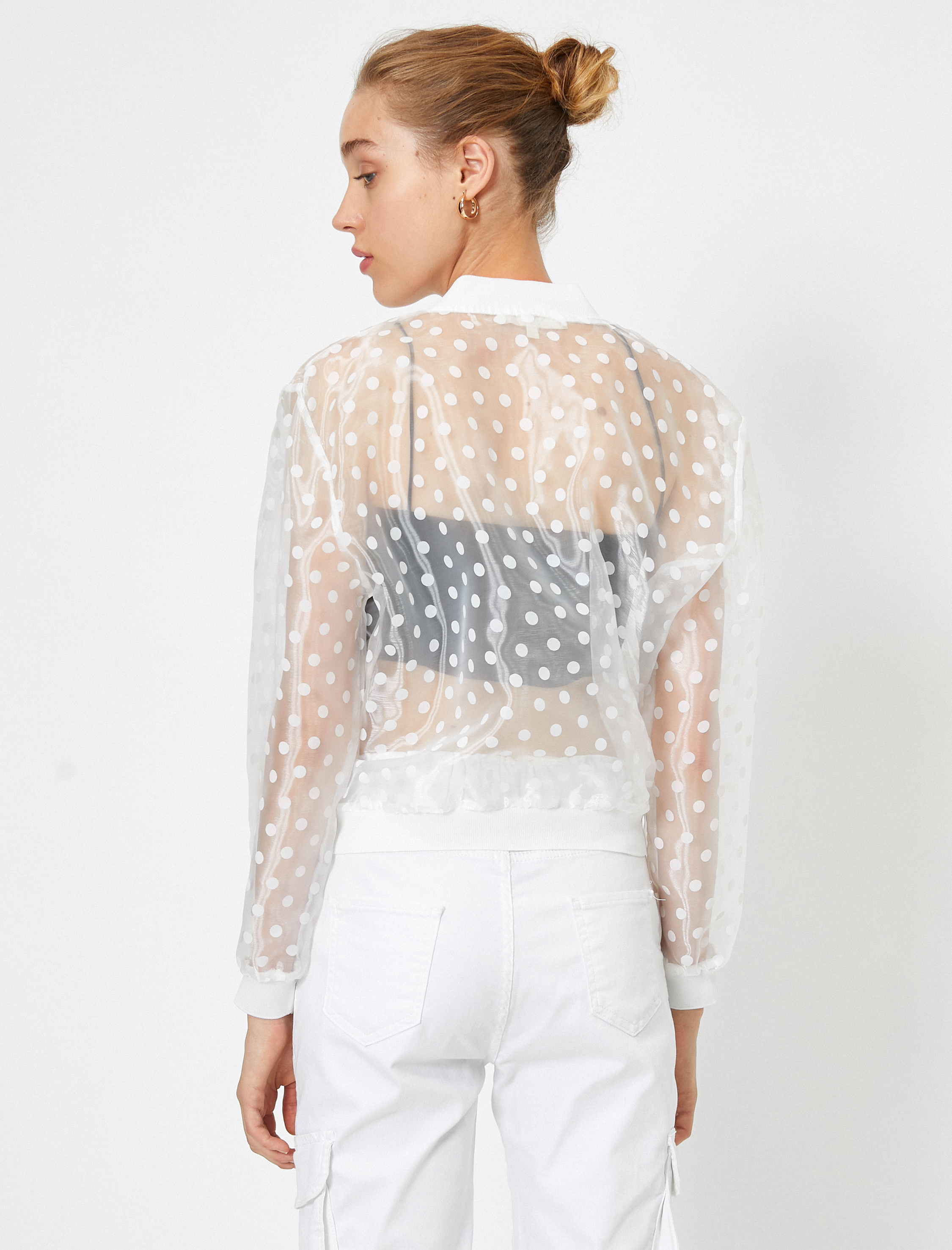   Tül Puantiyeli Ceket