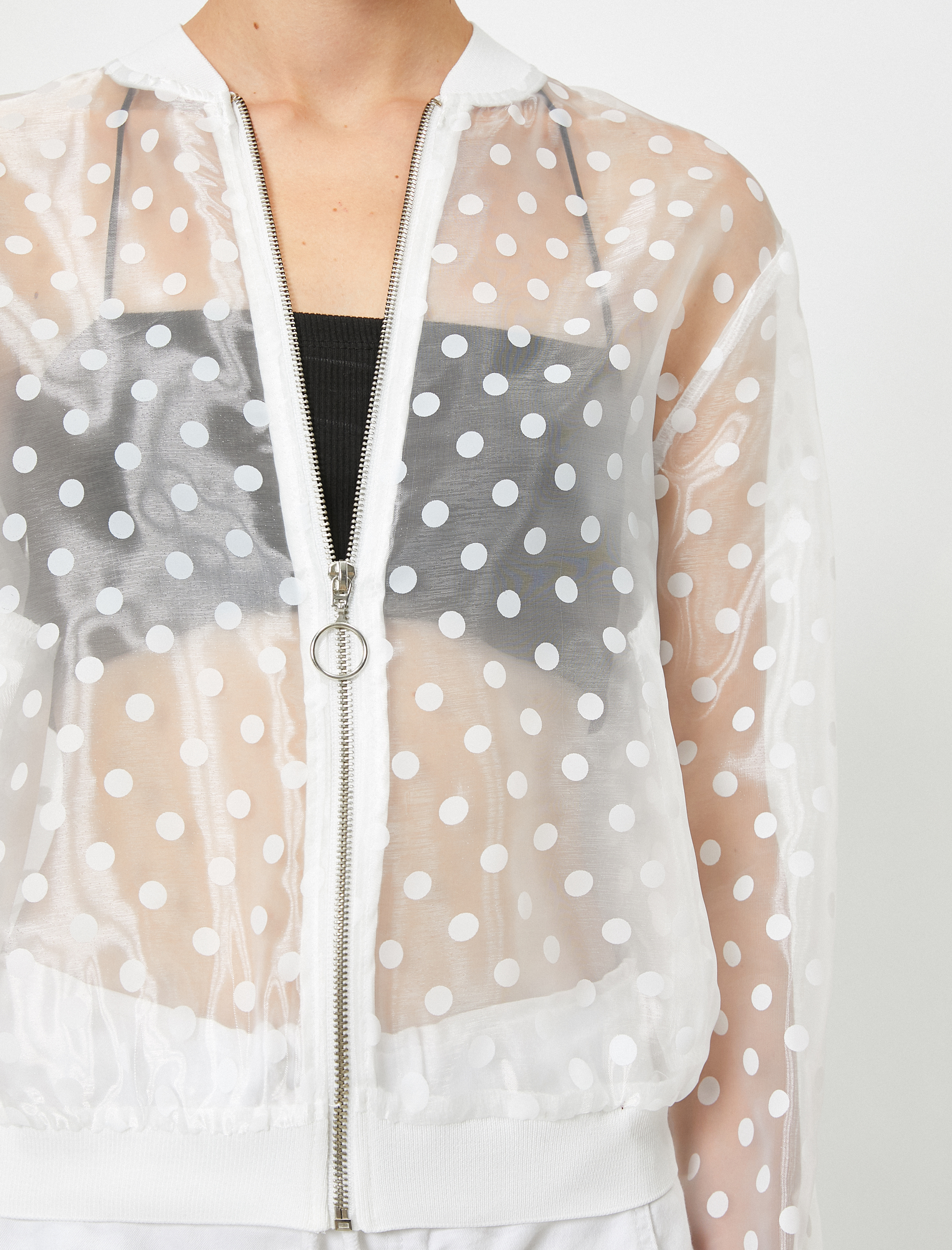   Tül Puantiyeli Ceket