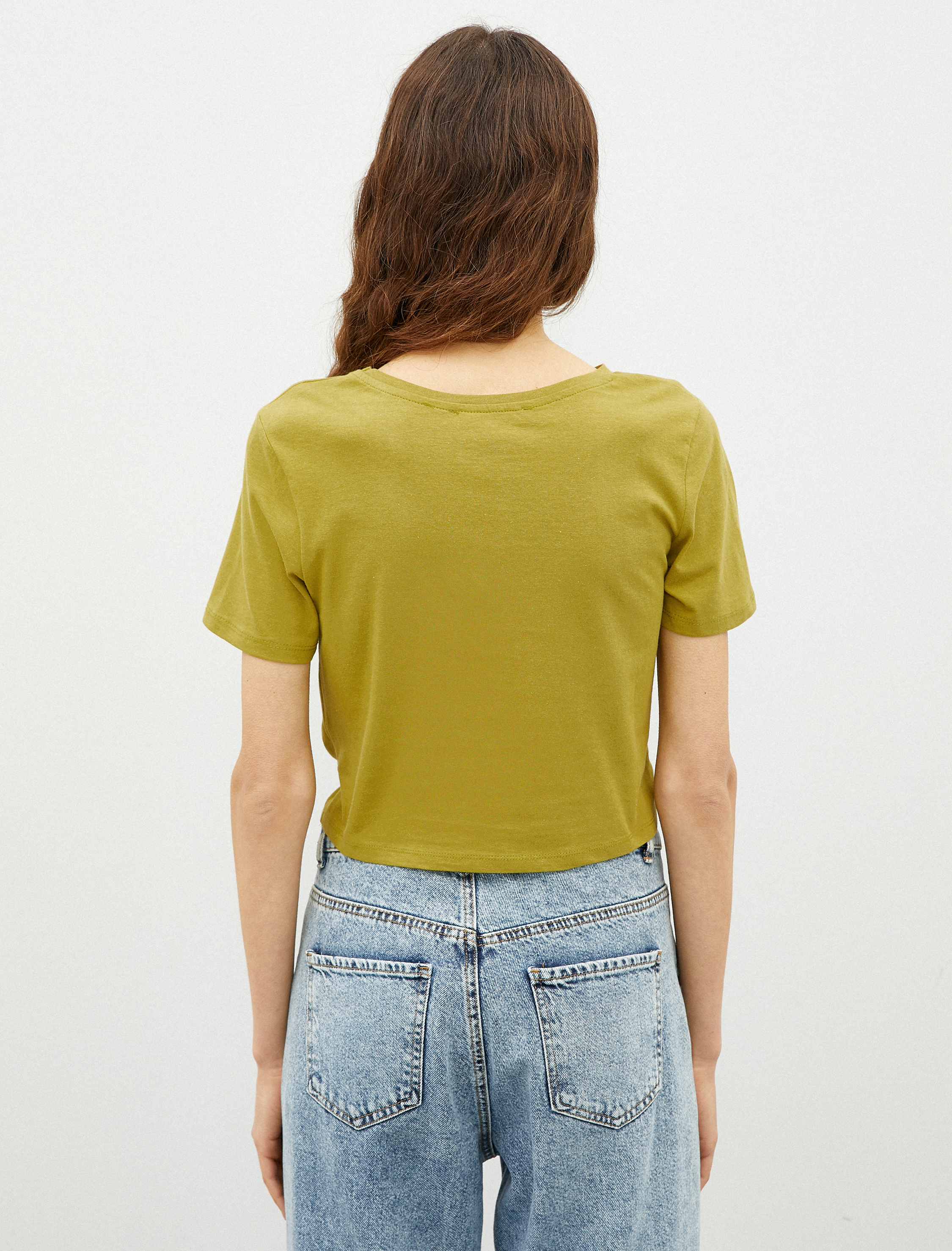   Crop Tişört Büzgülü Pamuklu