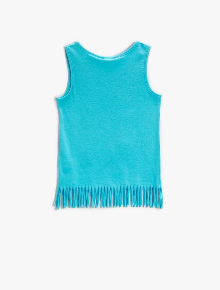 Kız Çocuk Lol Baskılı Püsküllü Atlet Lisanslı Pamuklu