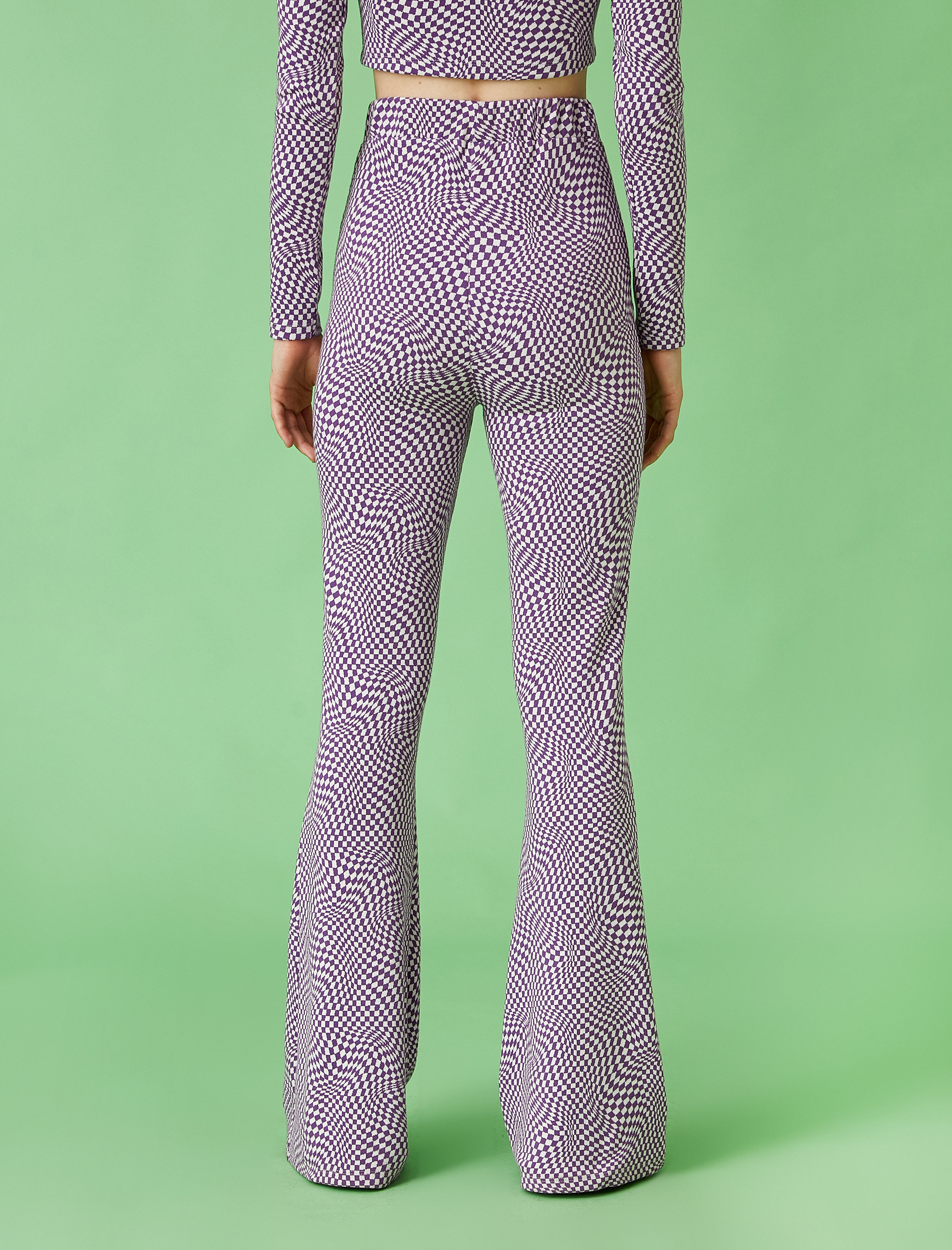   Desenli İspanyol Paça Pantolon