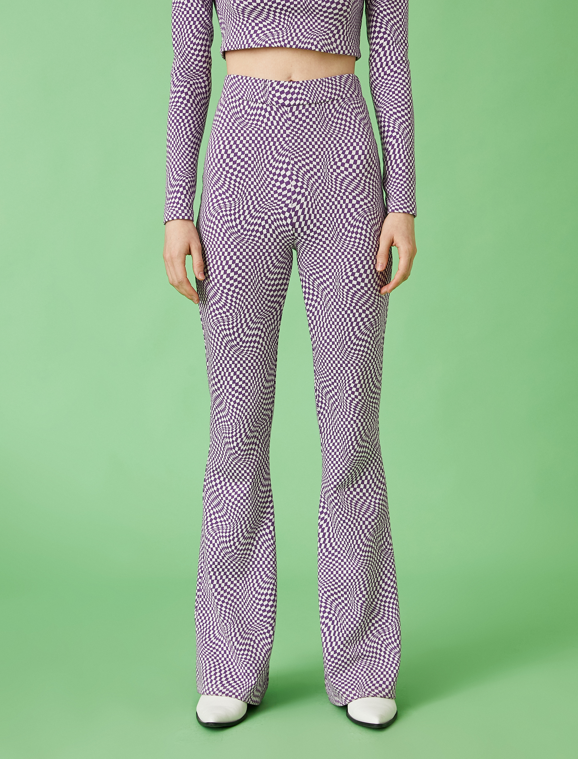   Desenli İspanyol Paça Pantolon