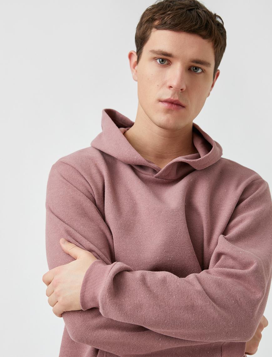   Fitilli Kapüşonlu Sweatshirt