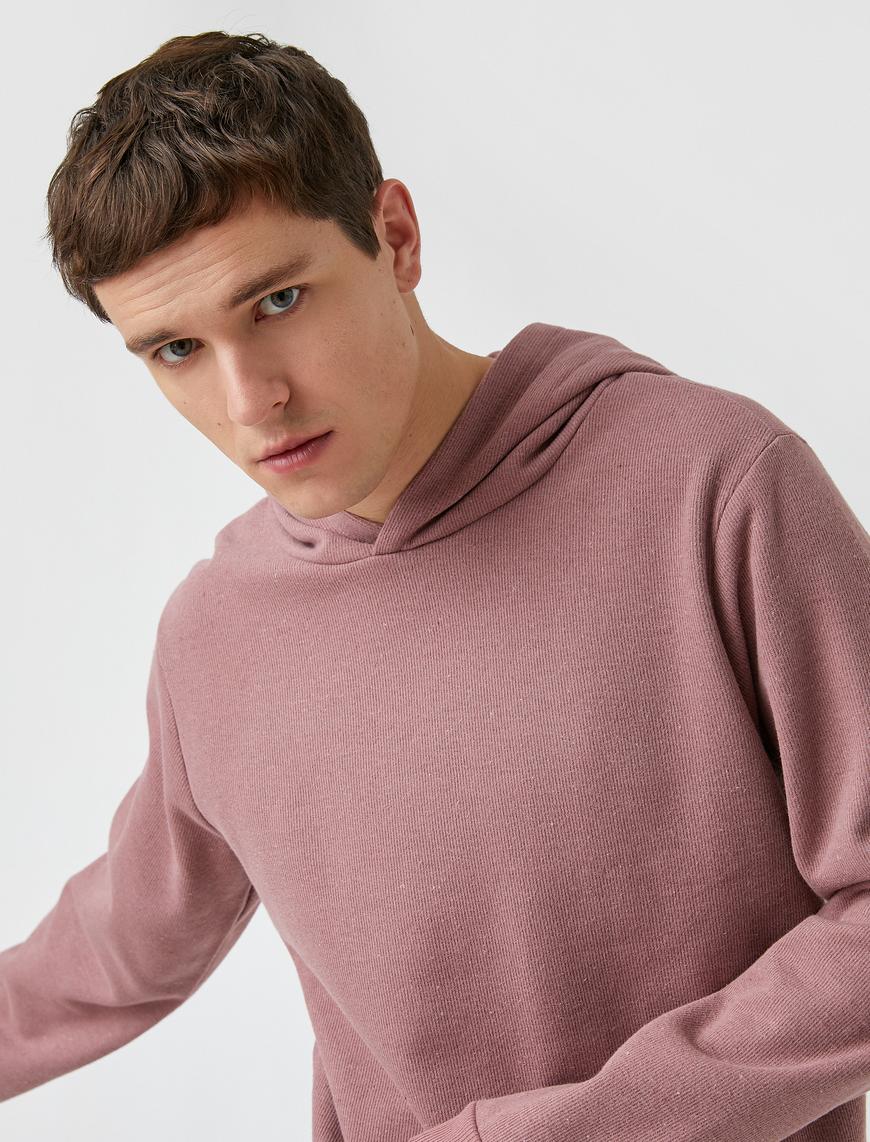   Fitilli Kapüşonlu Sweatshirt