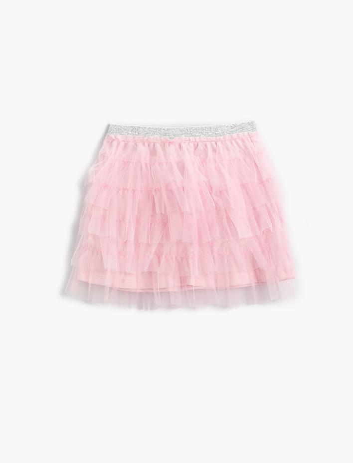 Kız Çocuk Tütü Etek Beli Simli Lastikli