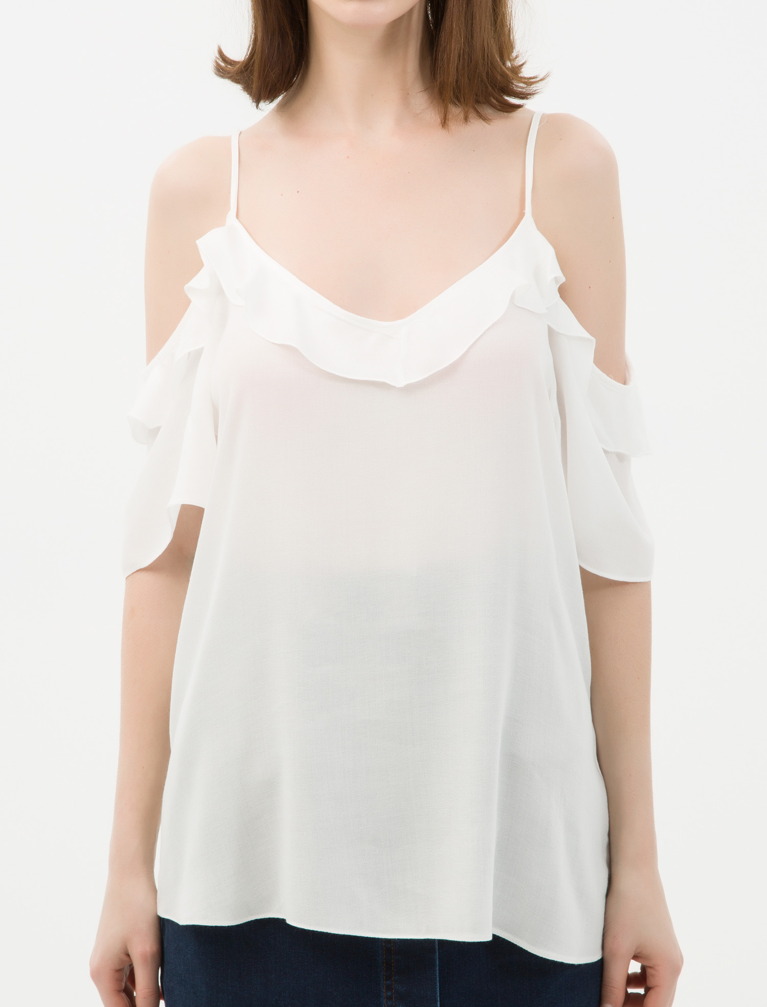   Fırfır Detaylı Askılı Bluz