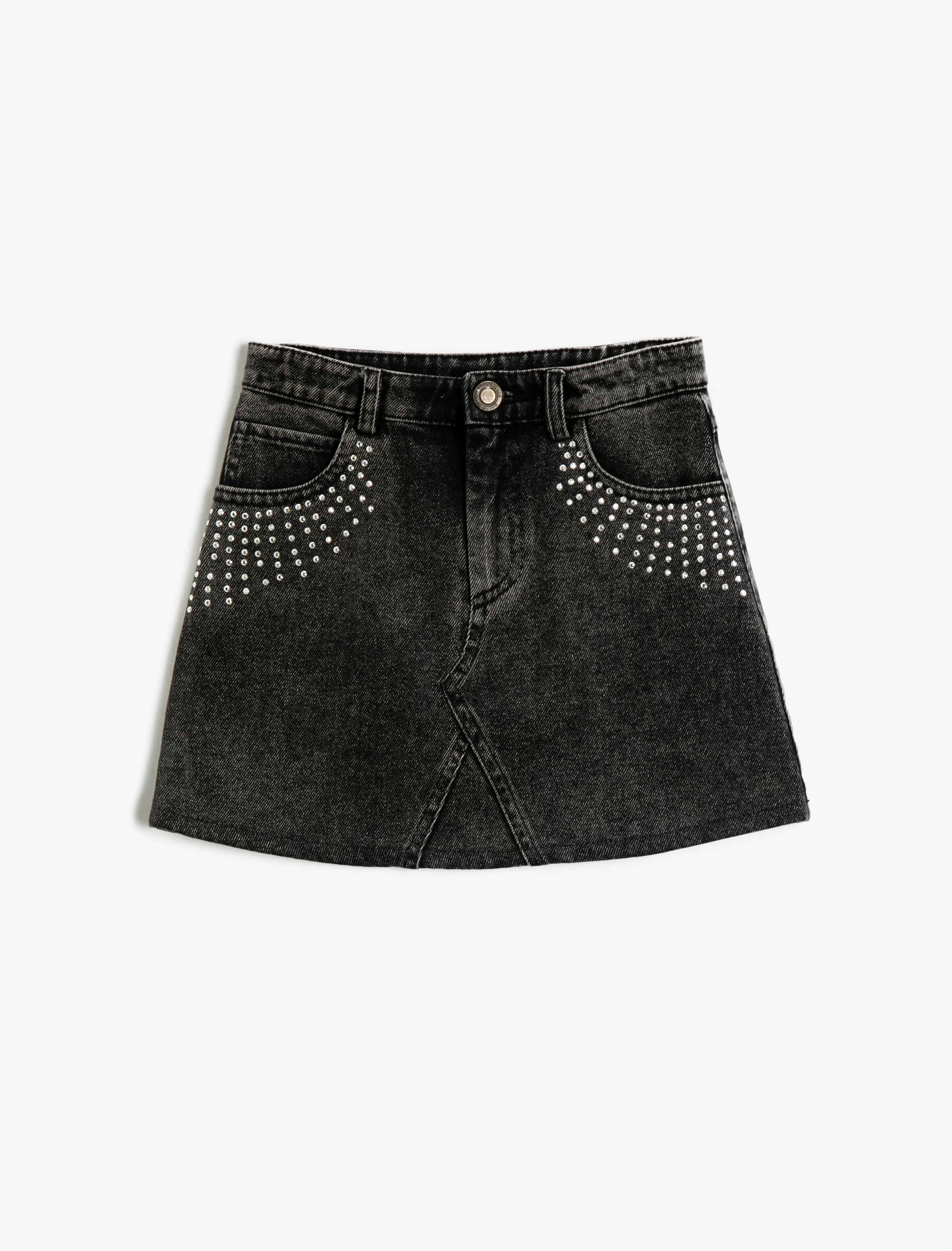  Kız Çocuk Mini Kot Etek Cepli