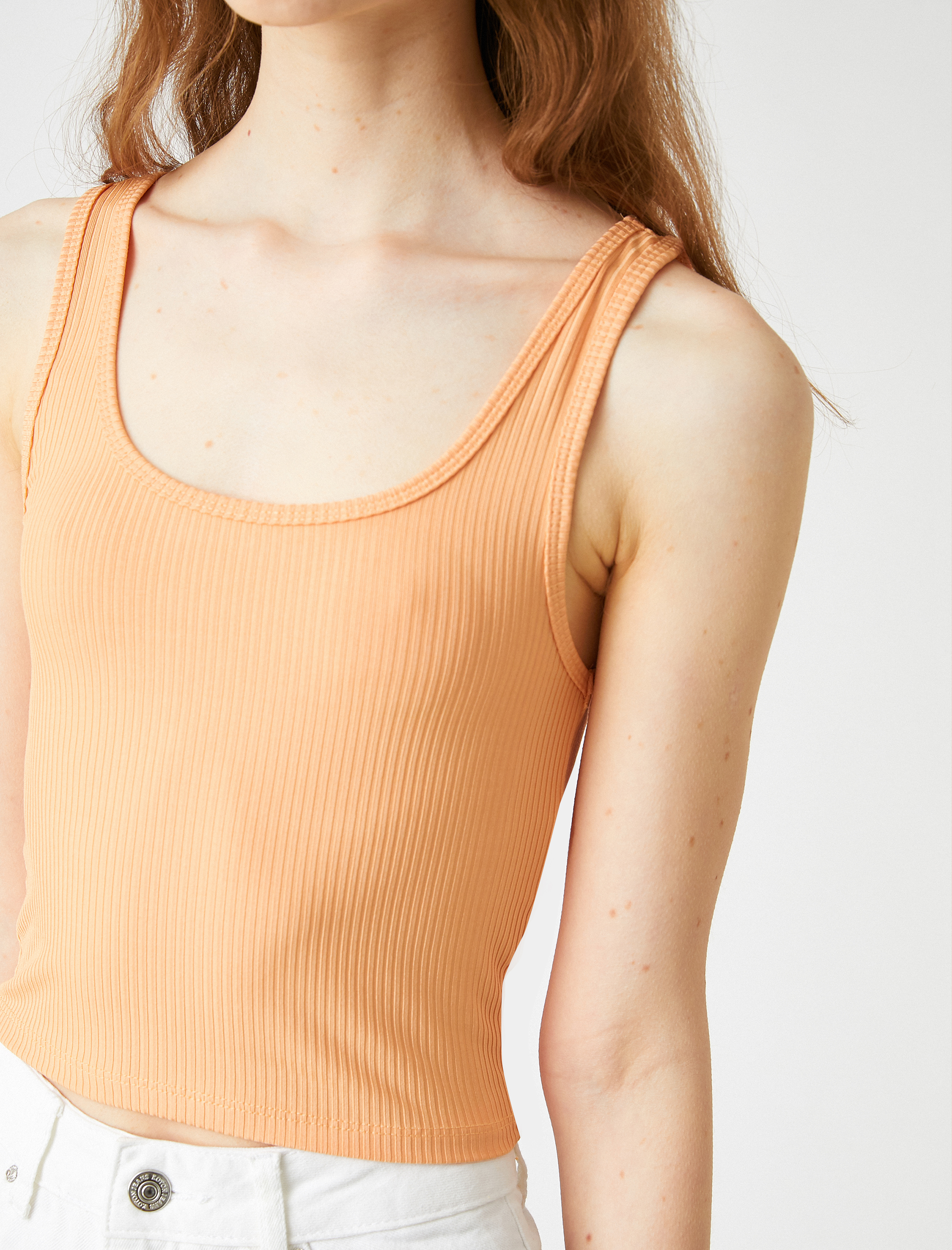   Fitilli Atlet Kalın Askılı Oyuk Yaka