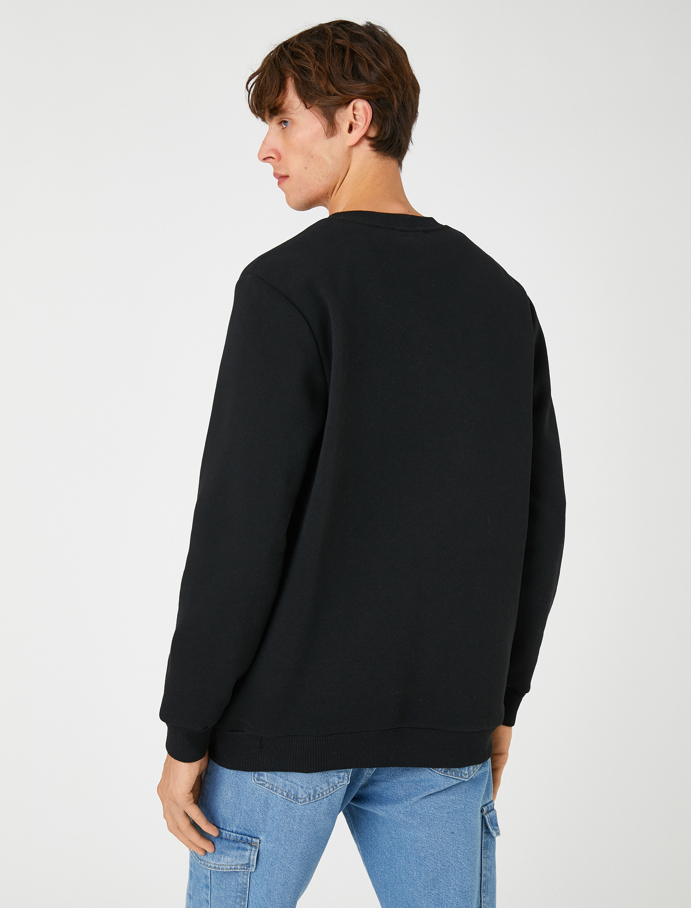 Baskılı Sweatshirt Bisiklet Yaka