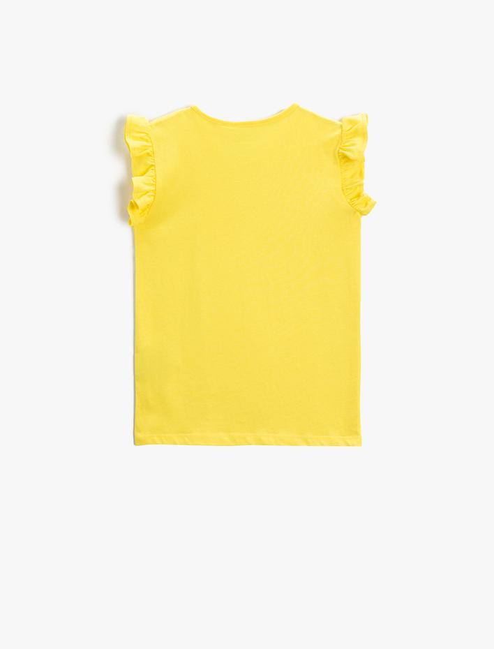 Kız Çocuk Basic Fırfırlı Tişört Kolsuz