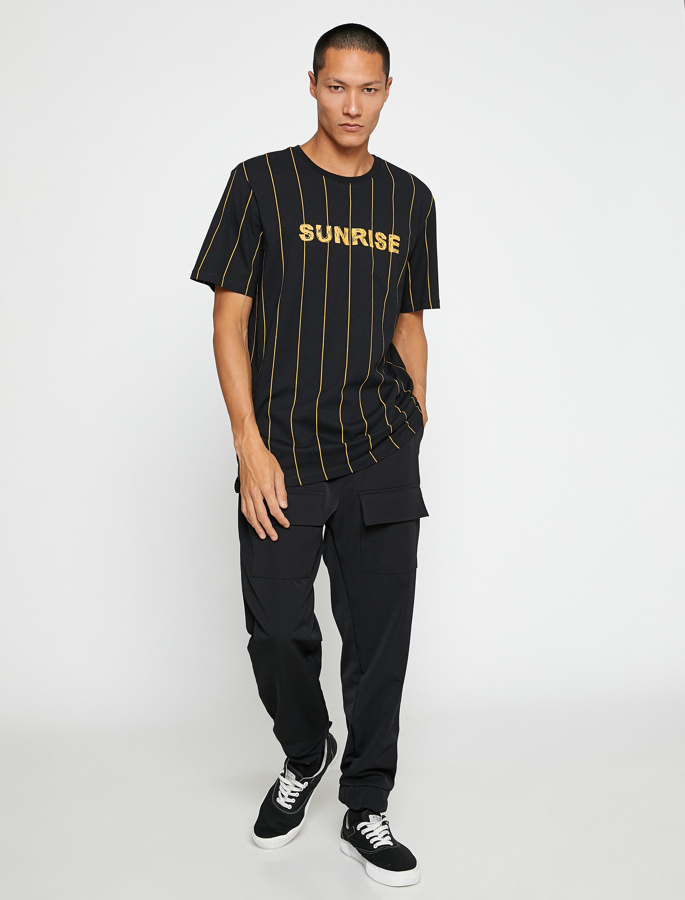   Basic Tişört Bisiklet Yaka Slogan Baskılı