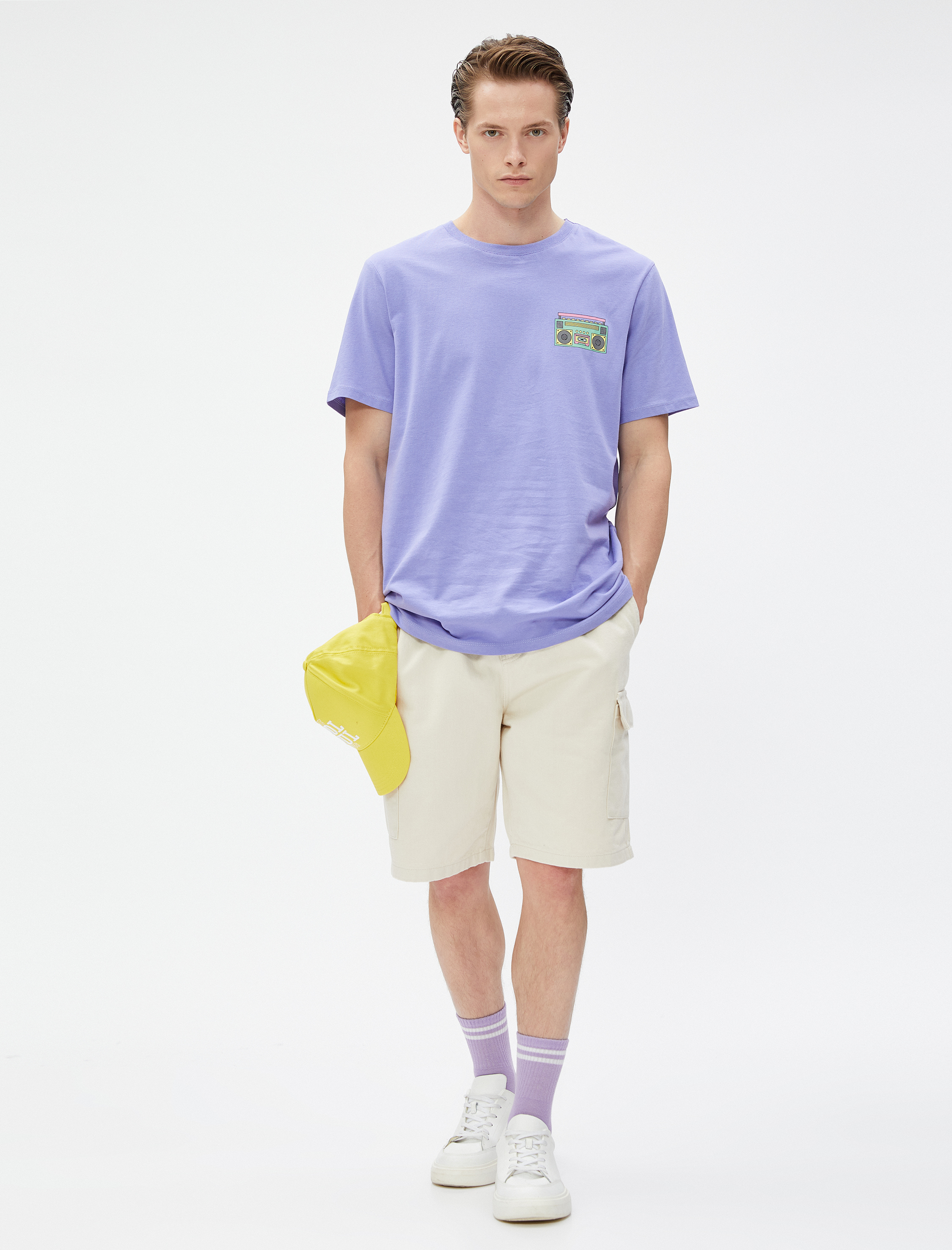   Basic Tişört Bisiklet Yaka Müzik Baskılı