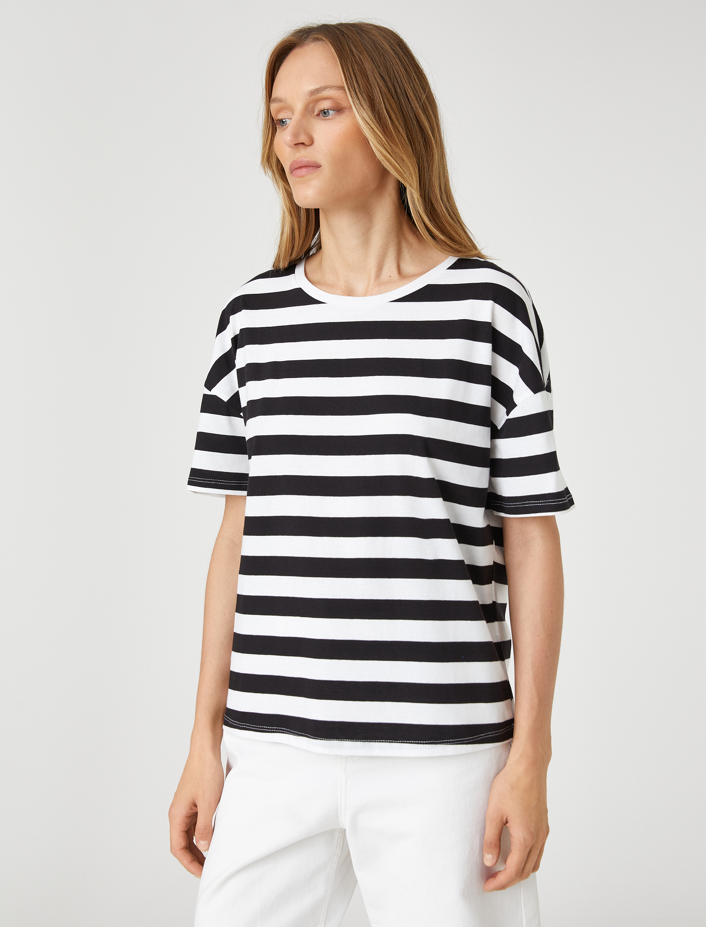   Relax Fit Tişört Kısa Reglan Kollu Pamuklu