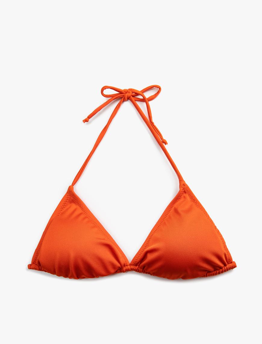   Üçgen Bikini Üstü Boyundan Bağlamalı Kaplı