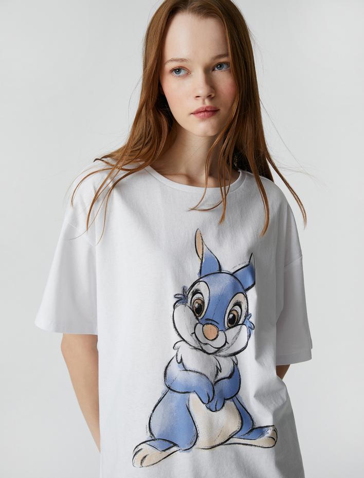  Bambi Tişört Oversize Lisanslı Bisiklet Yaka Kısa Kollu