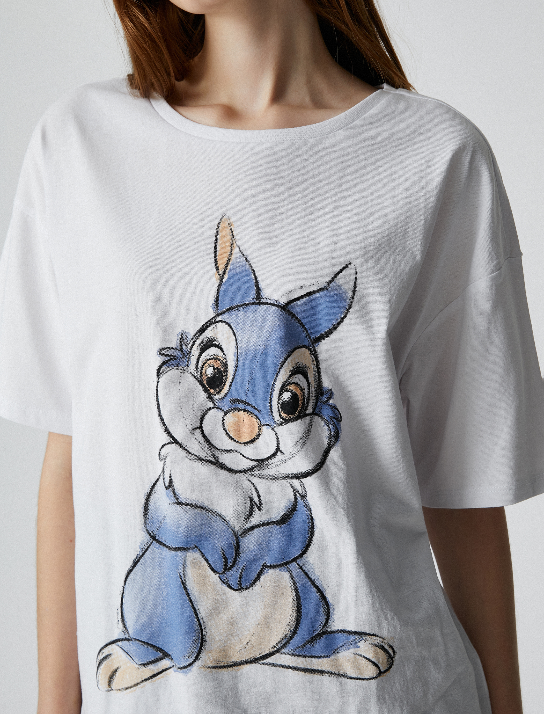   Bambi Tişört Oversize Lisanslı Bisiklet Yaka Kısa Kollu