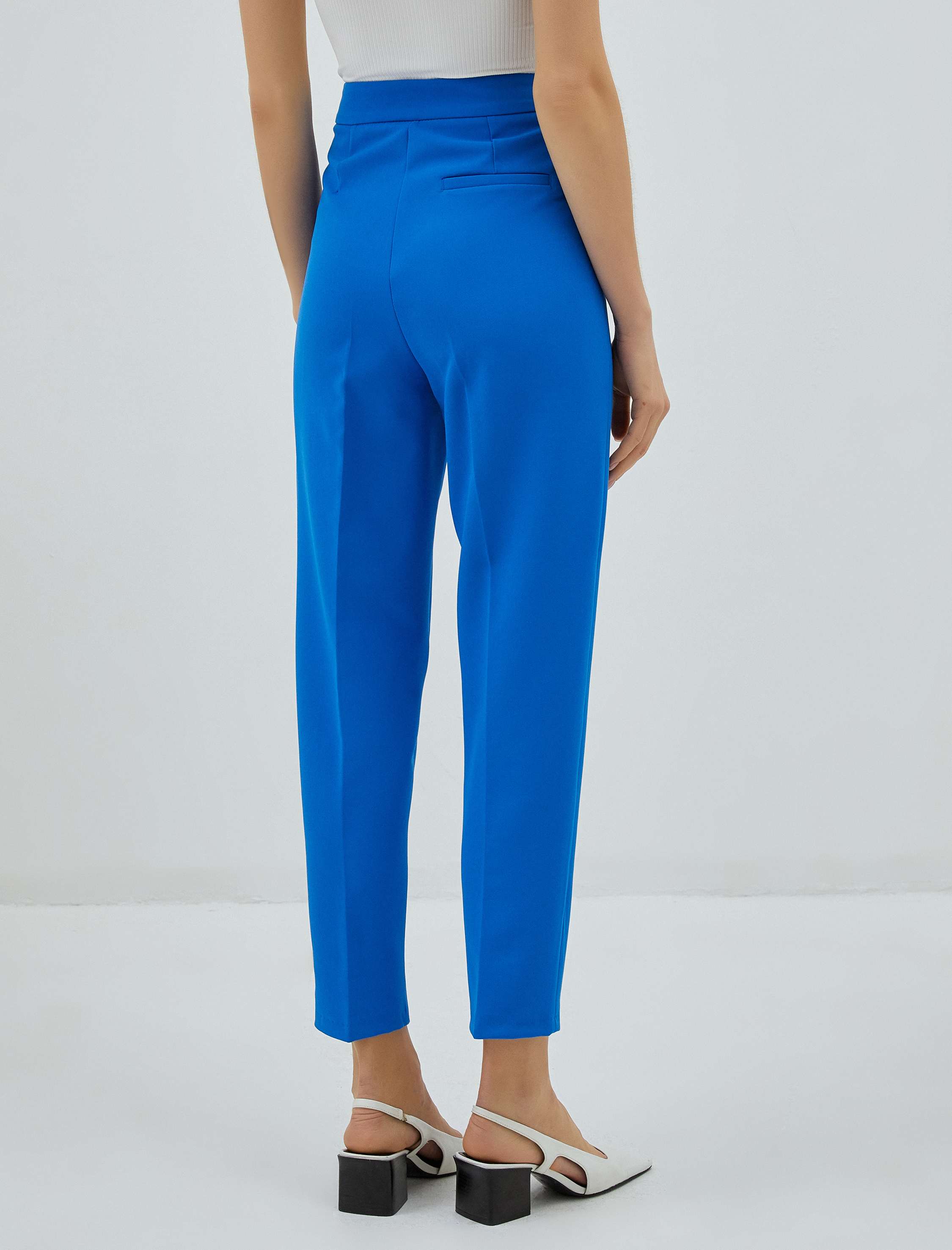   Dar Kesim Kumaş Pantolon Nervürlü Yüksek Bel