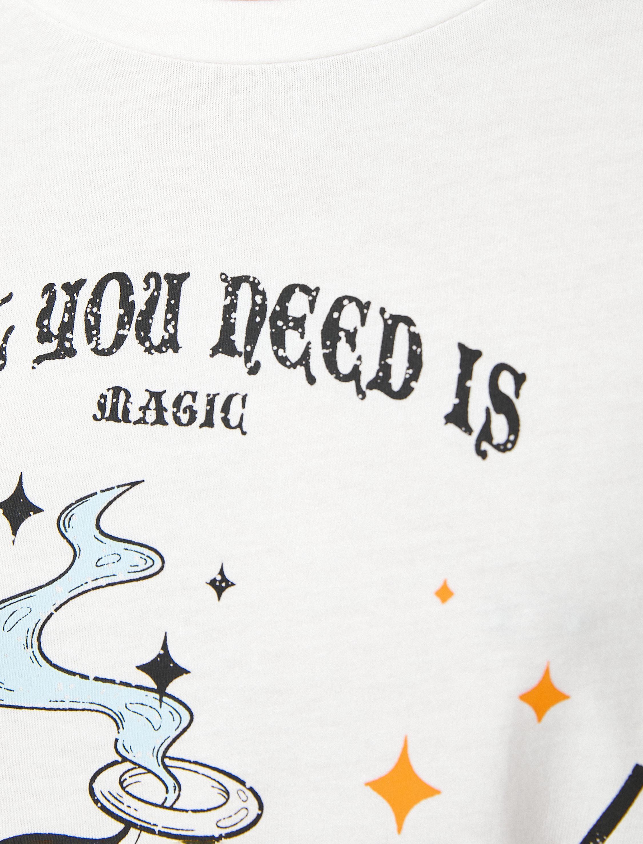   Oversize Tişört Pamuklu Baskılı Bisiklet Yaka Kısa Kollu