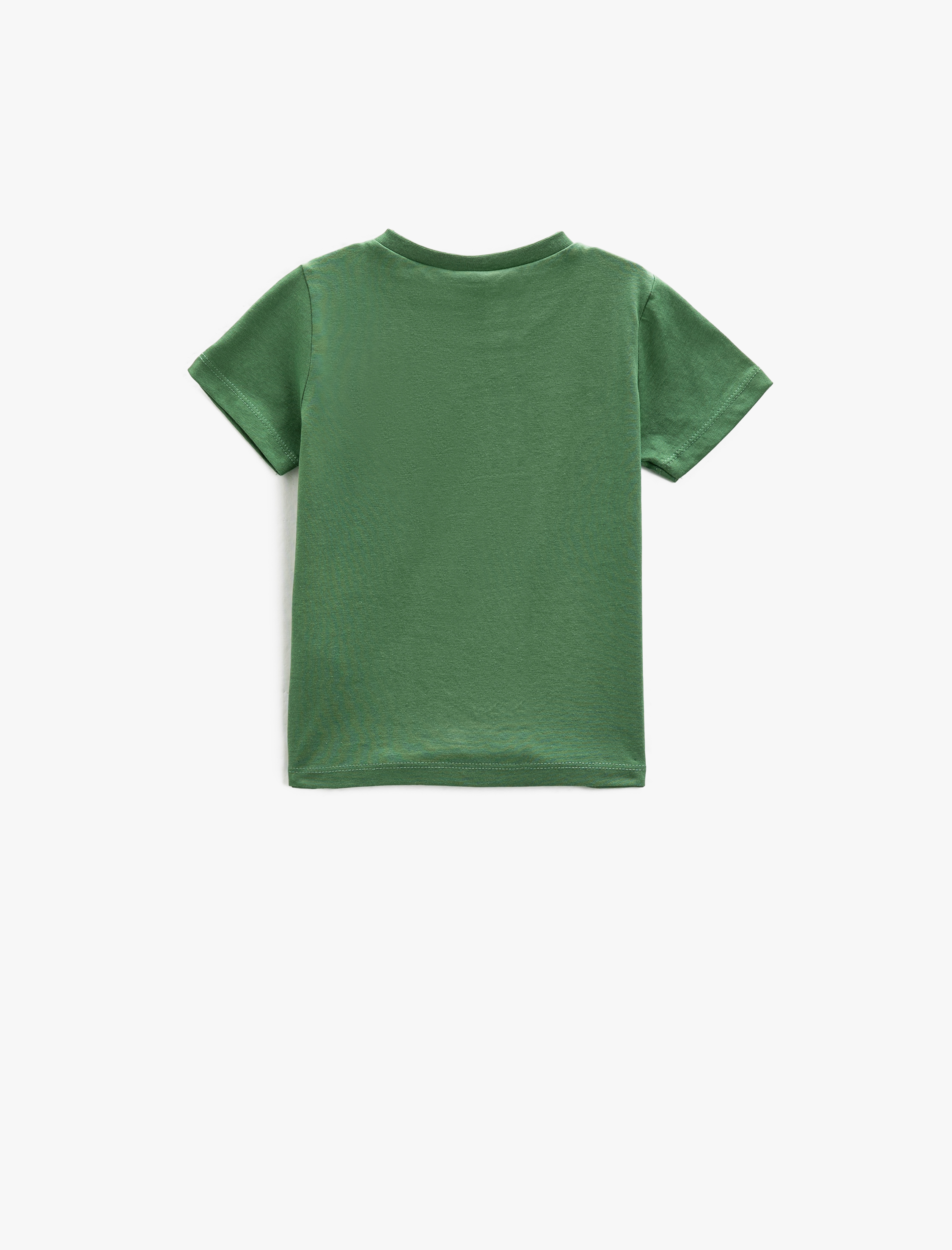  Erkek Bebek Dinozor Baskılı Kısa Kollu Tişört Bisiklet Yaka