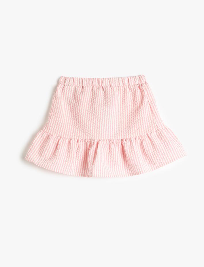 Kız Çocuk Mini Etek Fırfırlı Beli Lastikli