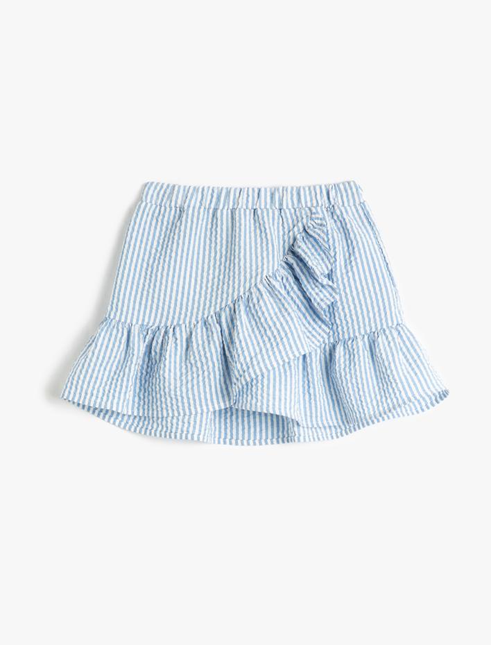 Kız Çocuk Mini Etek Fırfırlı Beli Lastikli
