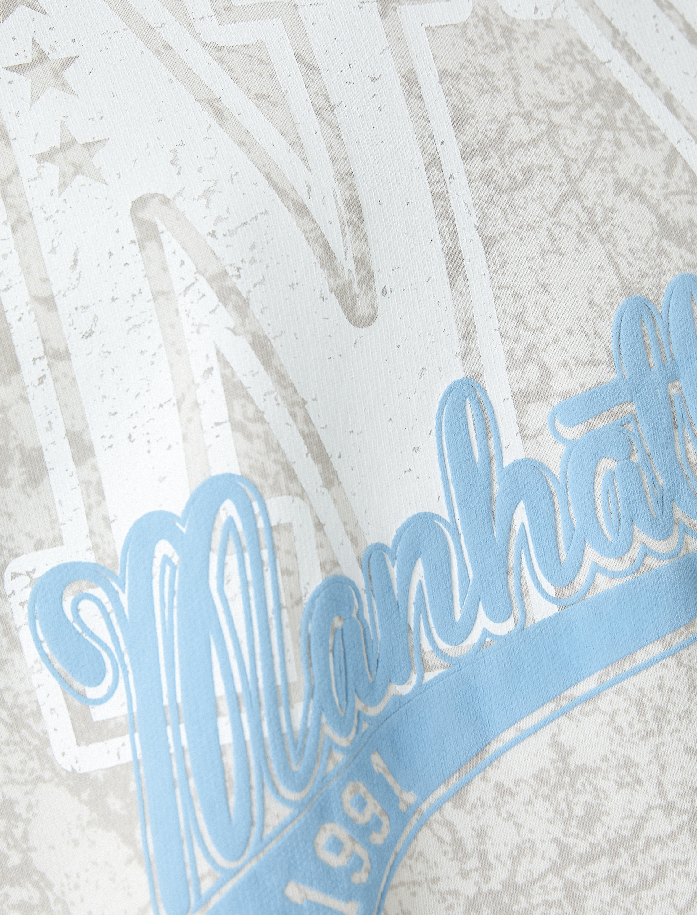   Şardonlu Kapüşonlu Sweatshirt Kolej Baskılı Uzun Kollu