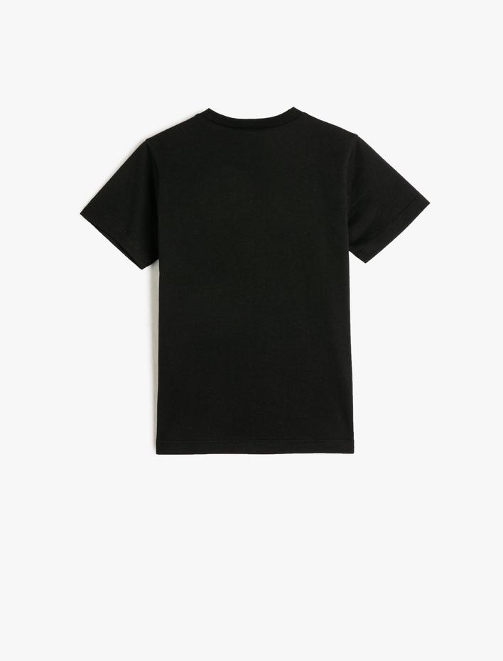 Erkek Çocuk Batman Tişört Lisanslı Pamuklu Kısa Kollu Bisiklet Yaka