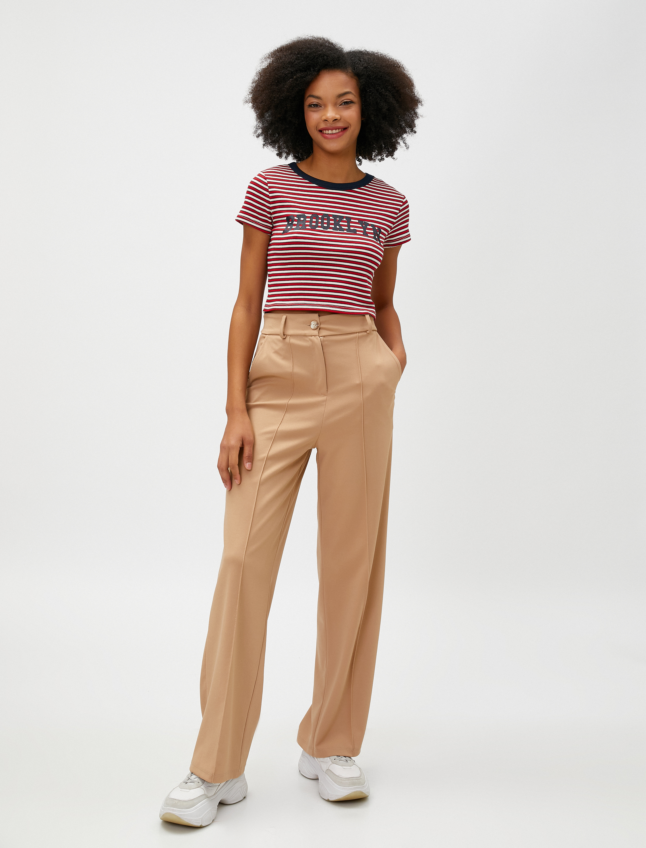   Crop Tişört Baskılı Kısa Kollu Bisiklet Yaka Viskon Karışımlı