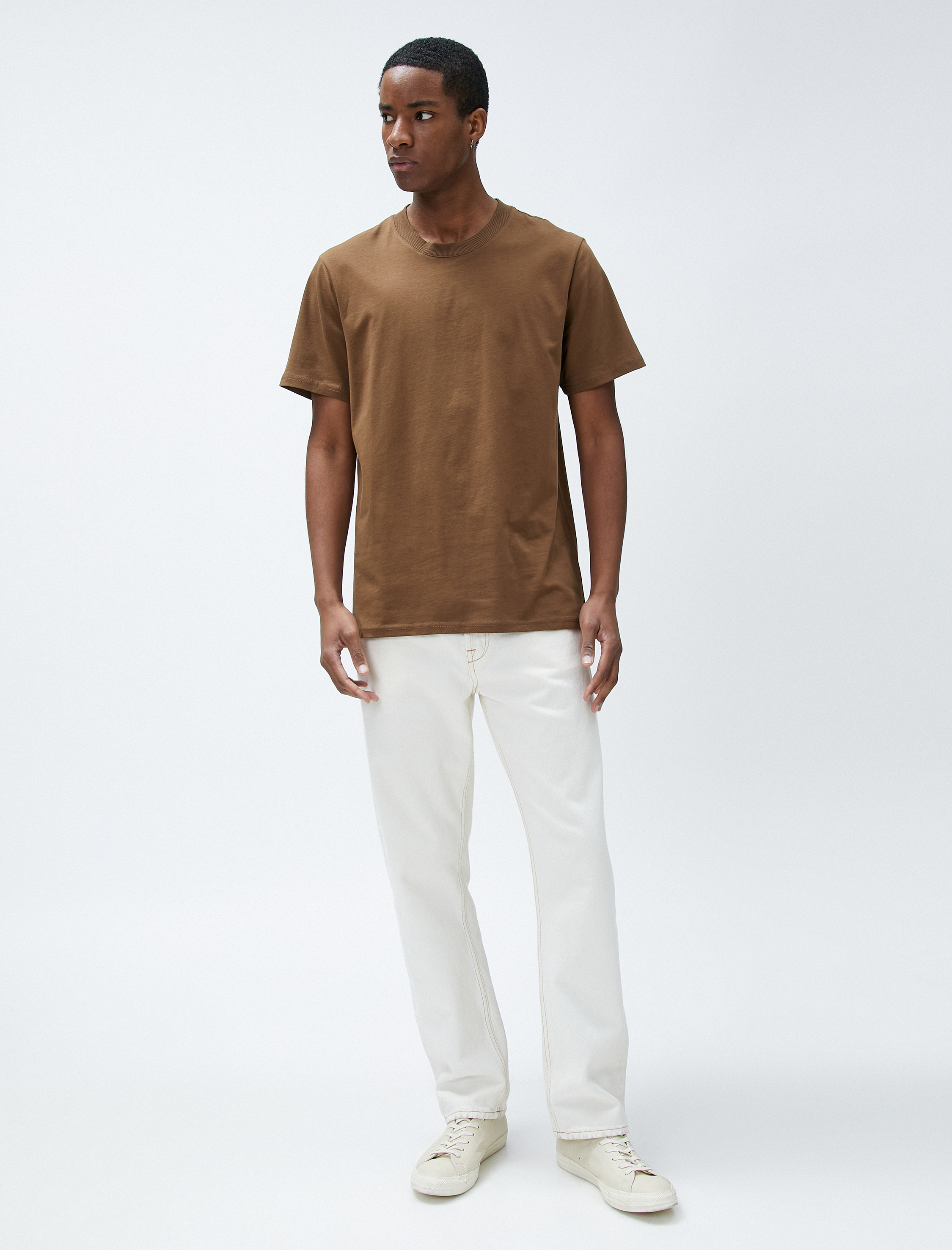   Basic Tişört Bisiklet Yaka Kısa Kollu