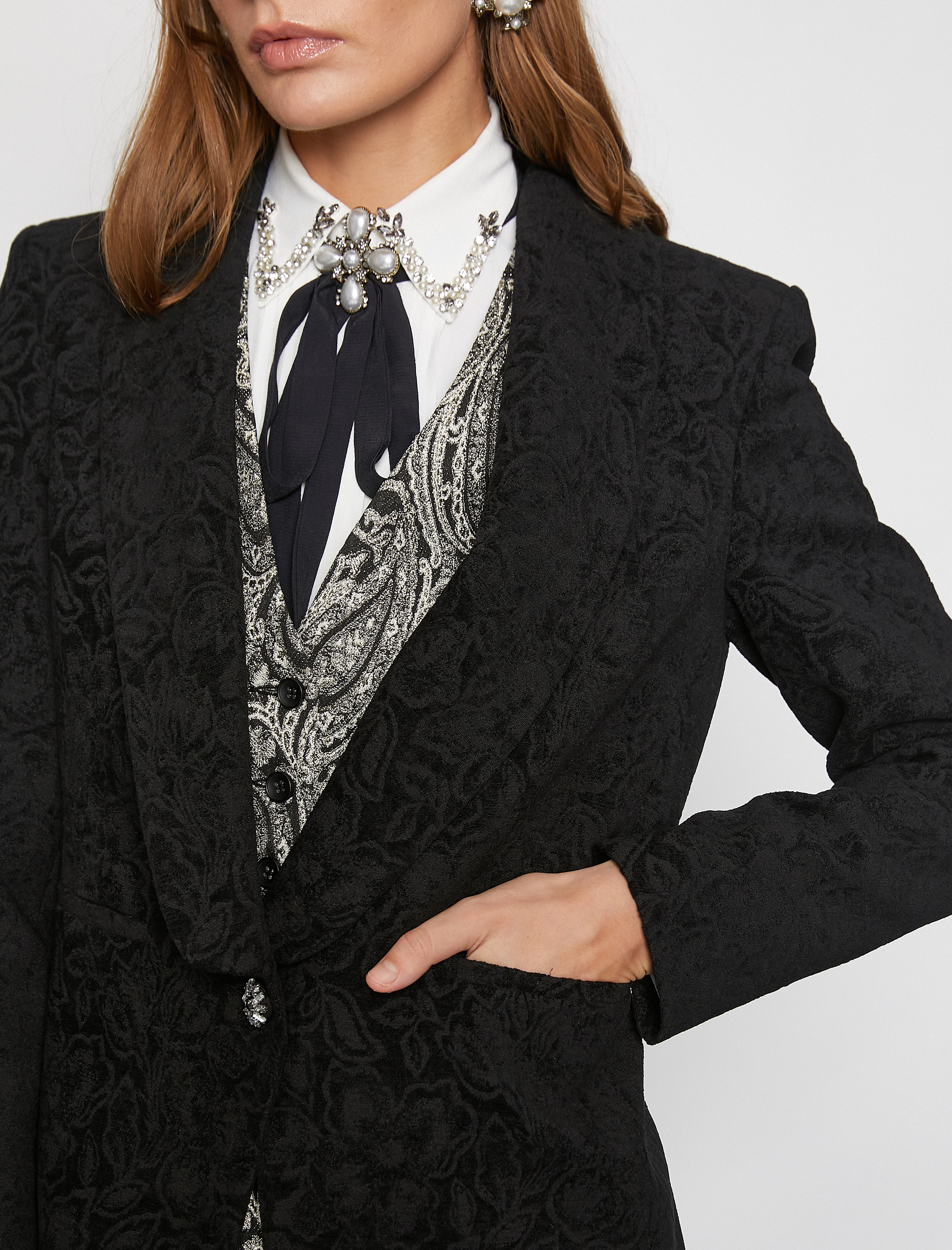   Melis Ağazat X Koton - Jakarlı Cep Detaylı Blazer Ceket