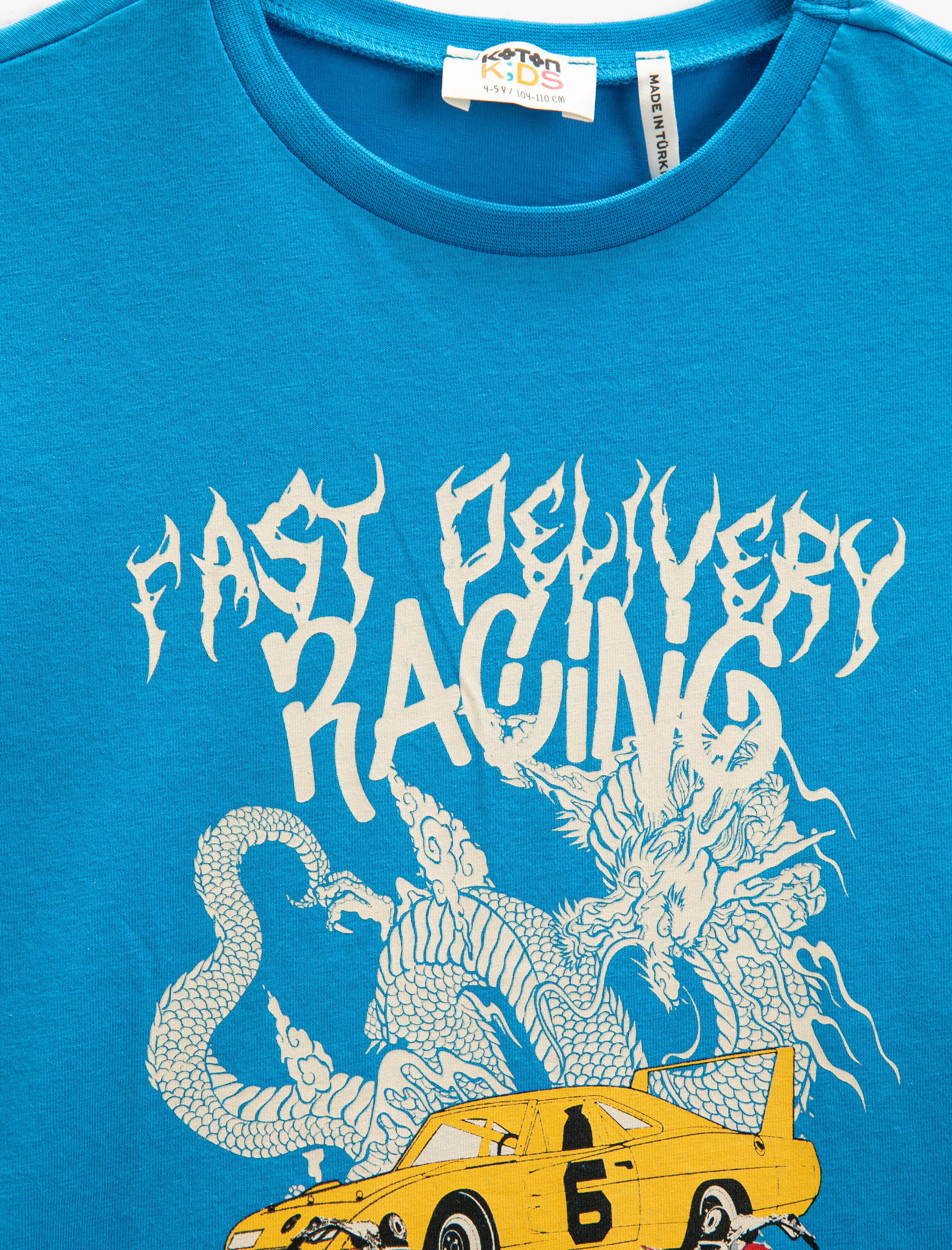  Erkek Çocuk Kısa Kollu Tişört Bisiklet Yaka Baskılı Pamuklu