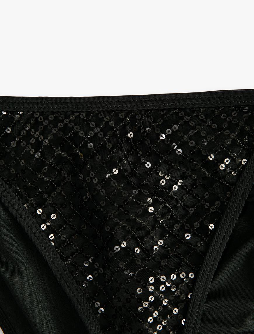   Brazilian Bikini Altı Payetli Yanları Bağlamalı Boncuklu