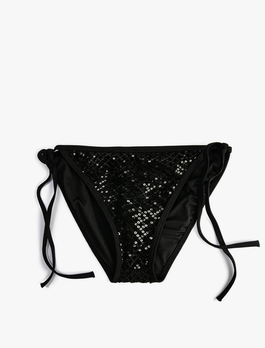   Brazilian Bikini Altı Payetli Yanları Bağlamalı Boncuklu
